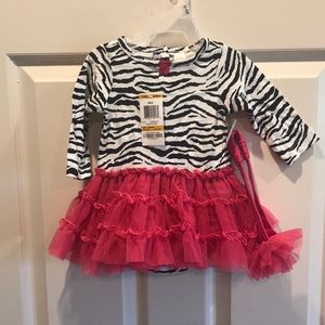Brand new zebra print bodysuit with tutu